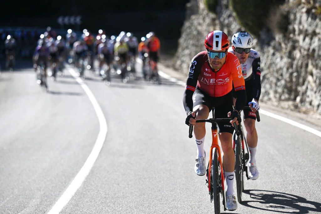 PORTELL DE MORELLA SPAIN FEBRUARY 08 Tobias Foss of Norway and Team INEOS Grenadiers attacks during the 76th Volta a la Comunitat Valenciana 2025 Stage 4 a 181km stage from Oropesa del Mar to Portell de Morella 1078m on February 08 2025 in Portell de Morella Spain Photo by Szymon GruchalskiGetty Images