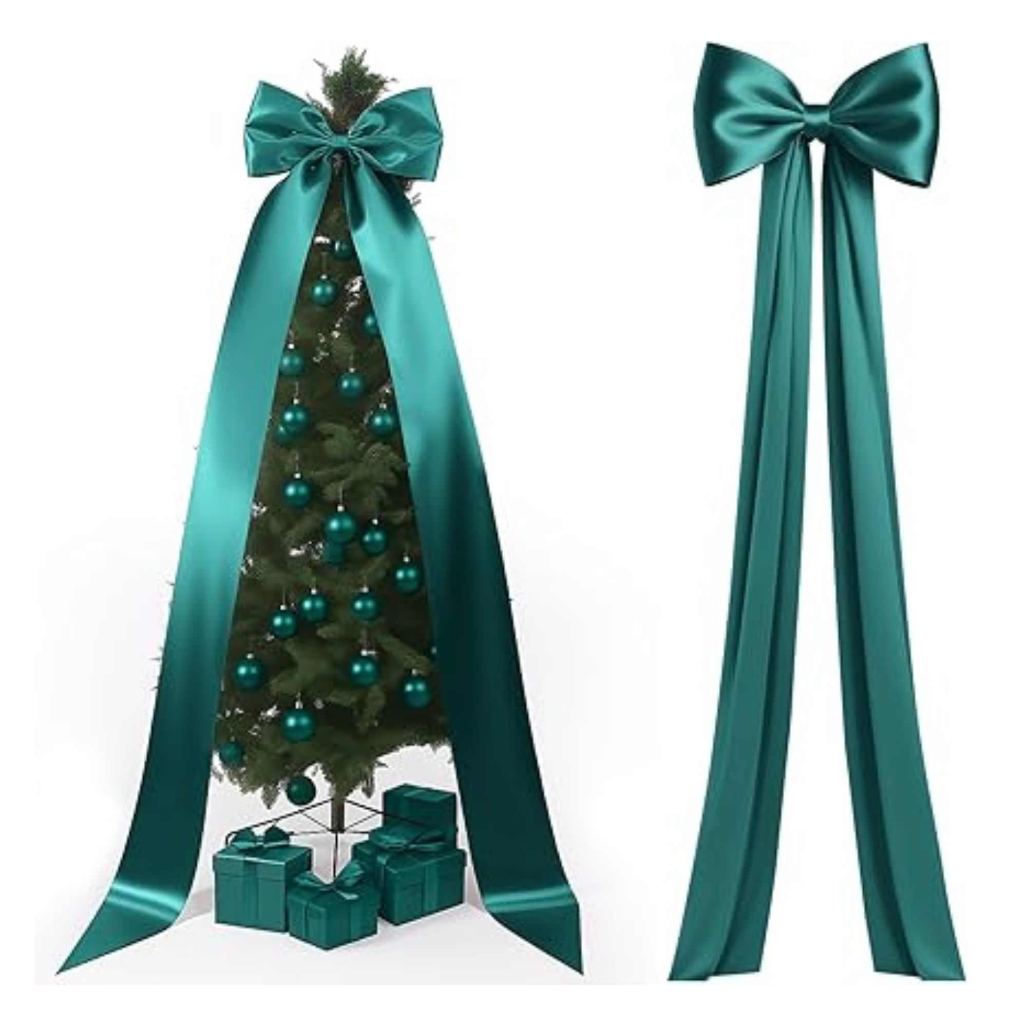 green satin bow