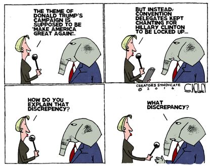 Political cartoon U.S. Convention discrepancy