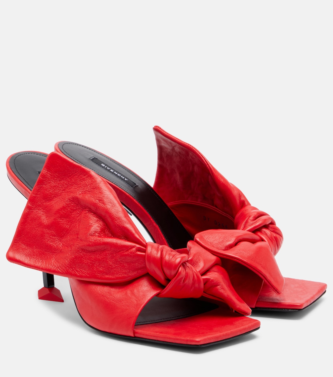 Boudoir Bow Leather Mules in Red - Givenchy