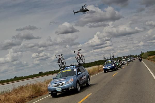 Today was clear enough to get the helicopter up for the race coverage