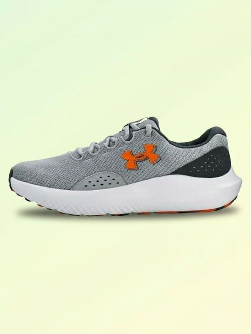 Under Armour Men's Charged Surge 4 Sneaker, Mod Gray/Castlerock/Team Orange