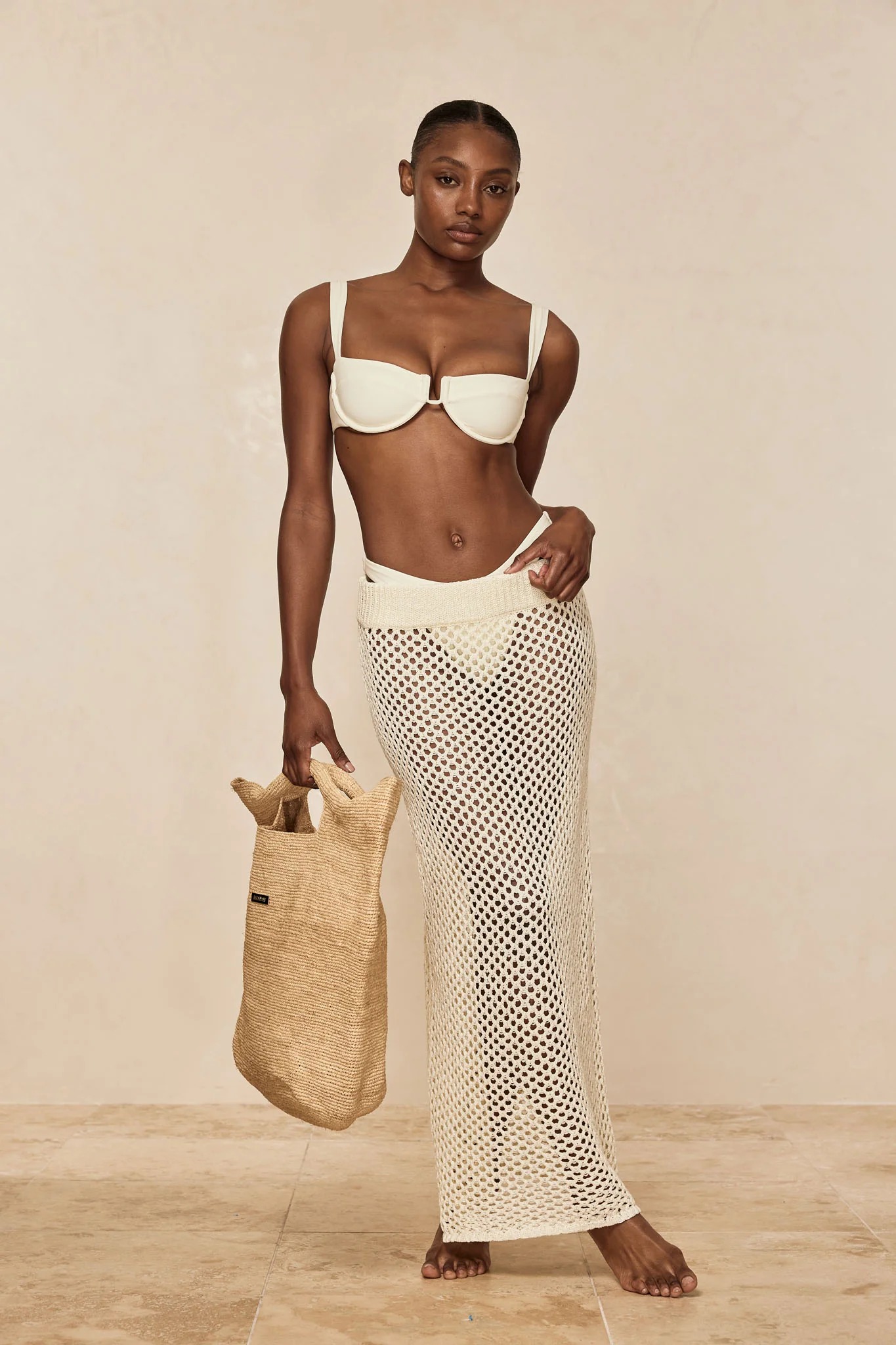 Cape May Skirt Ivory Crochet