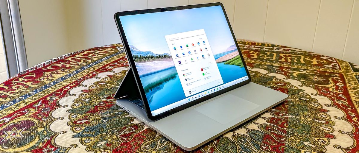 Microsoft Surface Laptop Studio showing the home screen