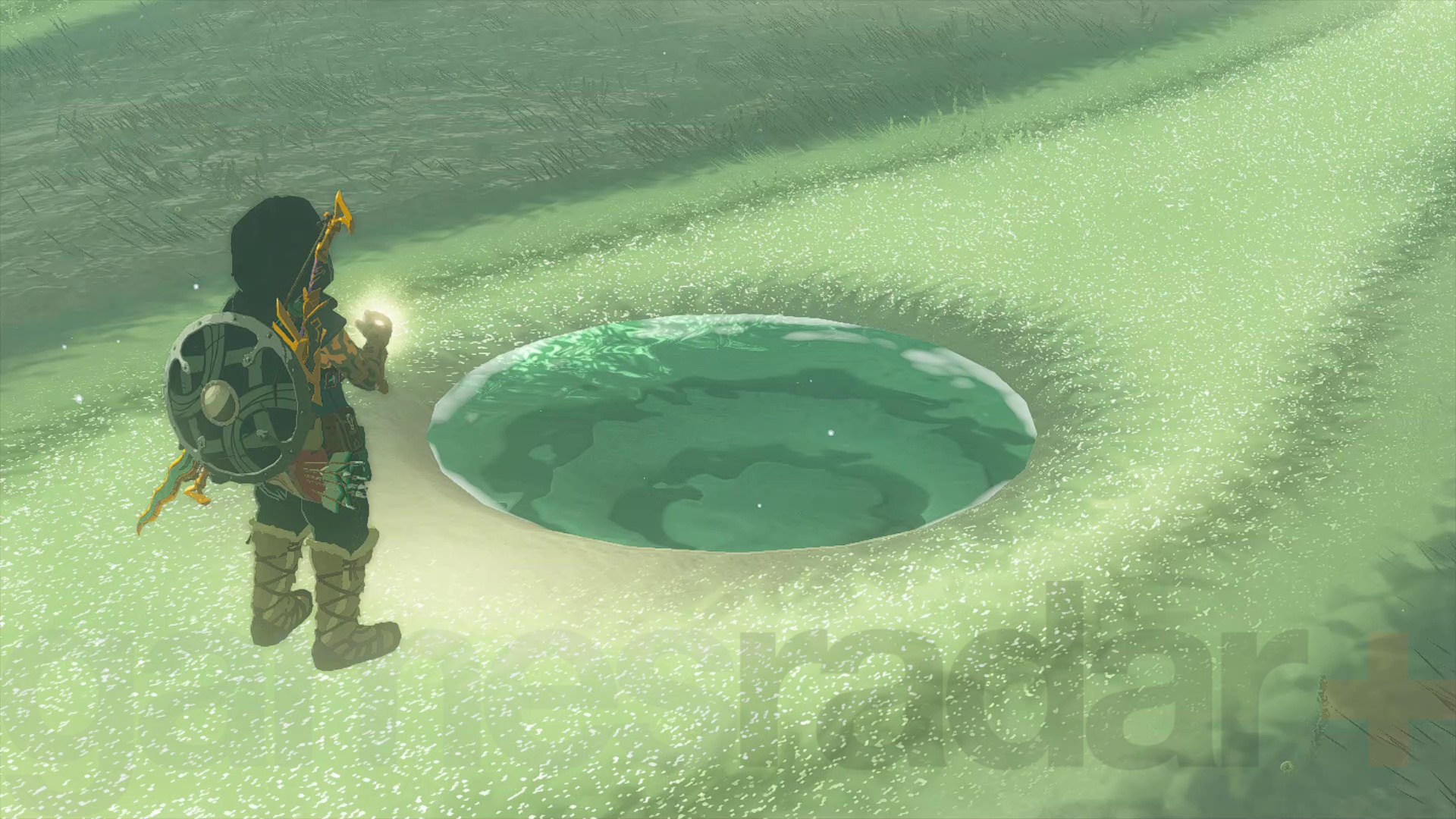 Link znajduje smoczą łzę w geoglifie w Zelda Tears of the Kingdom