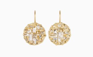Mondrian Diamond Hook earrings by Polly Wales
