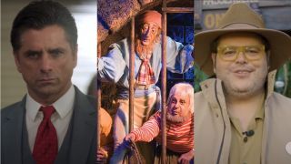 John Stamos in Big Shot/Pirates of the Caribbean ride jail scene/Josh Gad dressed as a Jungle Cruise skipper