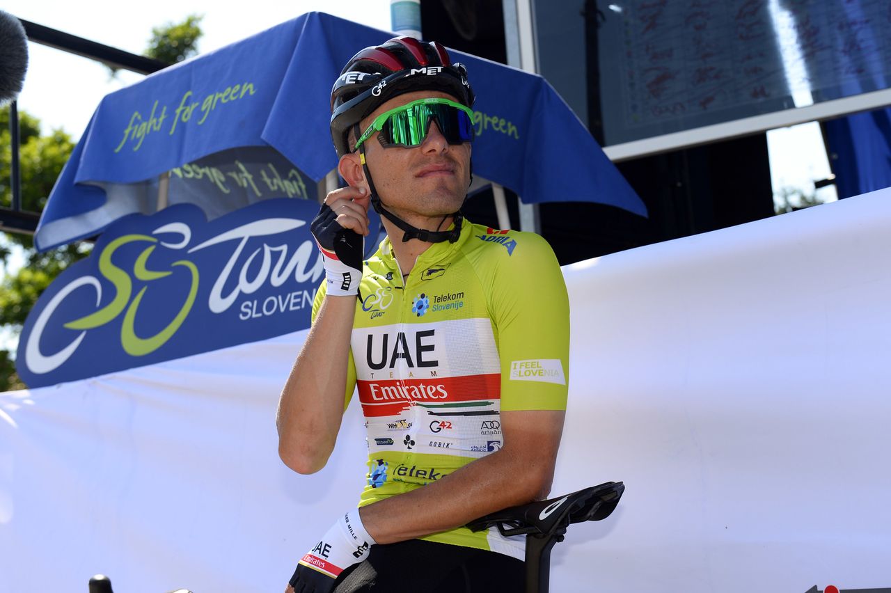 Rafa Majka wore the leader's green jersey on stage 2