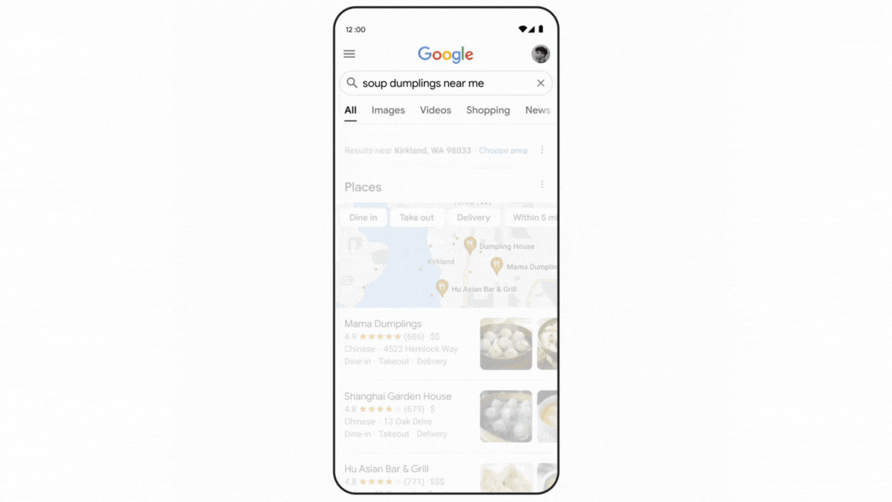 Google Lens's new AR features for searching for food