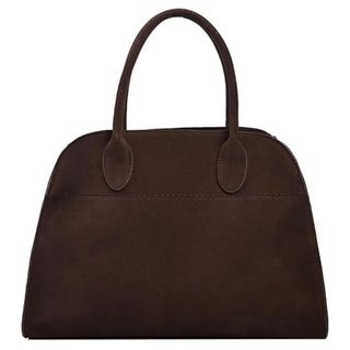 Modavo Bag, Modavo Suede Bag, Modavo Suede Tote Bag, Women's Large Brown Suede Top-Handle Work Handbag