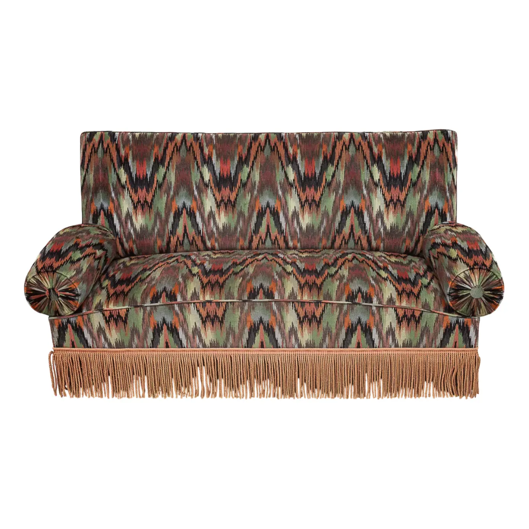 Alsatian Silk Velvet Sofa, 1950s