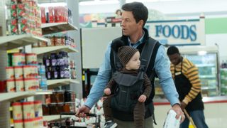 Mark Wahlberg and Iliana Norris in "The Family Plan," premiering December 15, 2023 on Apple TV+