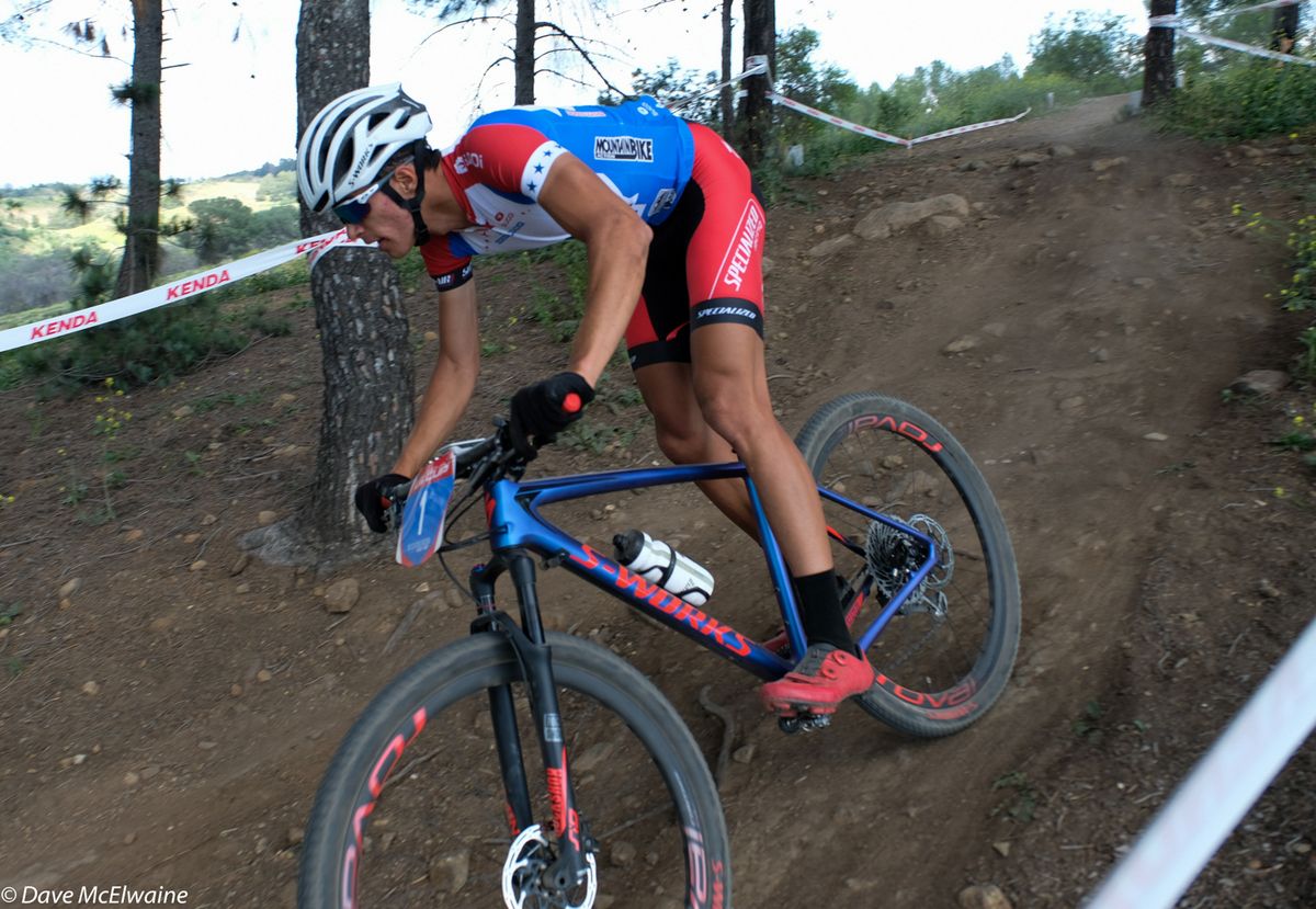 Series leader Chris Blevins (Specialized) on one of the steeper descents