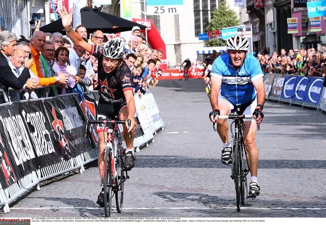 Herman Van Springel out-sprints Roger De Vlaeminck in Aalst
