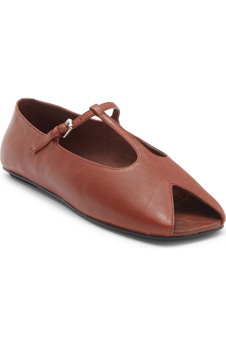 Keeneland T-Strap Peep Toe Flat