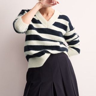 Cropped image of breton striped jumper