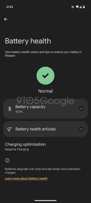 Android 16's battery health feature