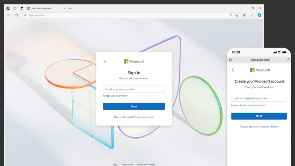 Updated Microsoft login UI