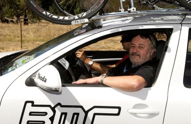 BMC team owner Andy Rihs in the car