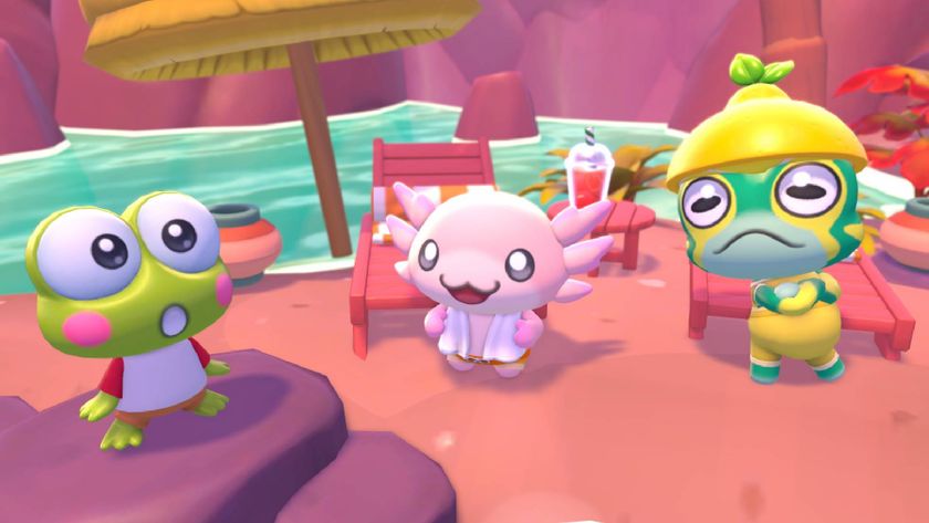 Hello Kitty Island Adventure Keroppi and two new avatars on the Beach near Mount Hothead
