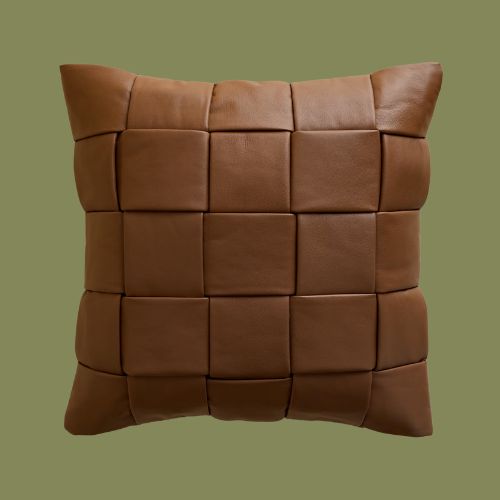 M&amp;amp;S, Leather Basket Weave Cushion