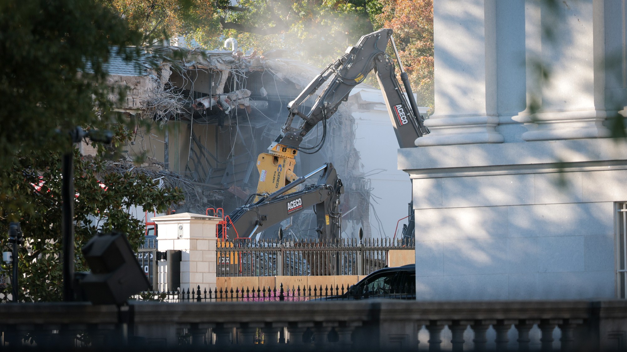 Demolition work at the White House