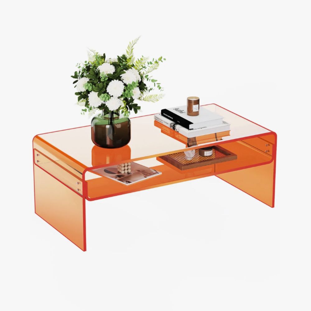 Orange acrylic coffee table
