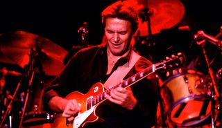 John McLaughlin performs at the Park West in Chicago, Illinois on April 4, 1985