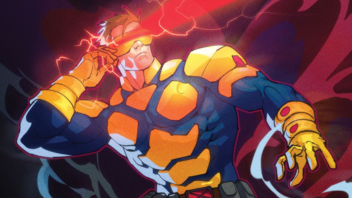 Cyclops fires concussive blasts from his eyes.