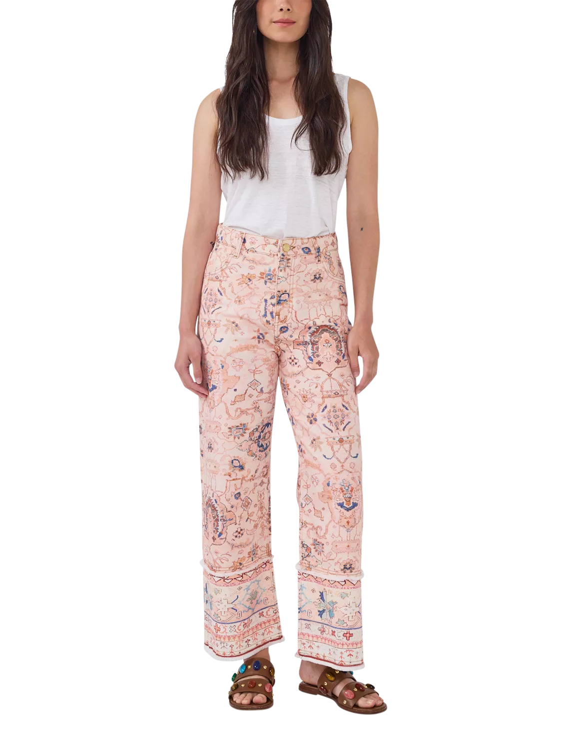 Hayley Menzies Desert Loom Wide Leg Jeans, Desert Loom - Pink
