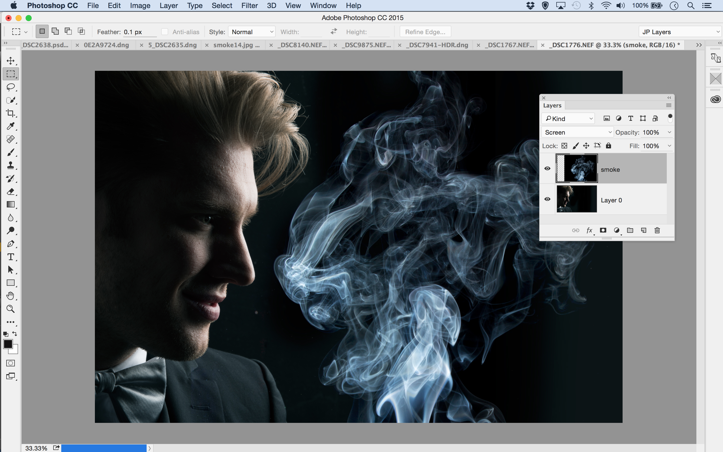 Black backgrounds make it easy to drop in smoke