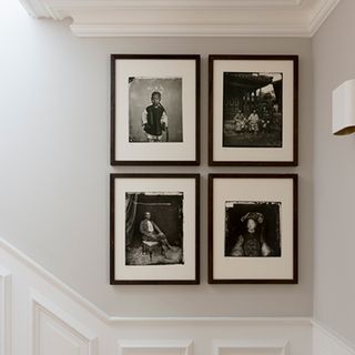 stairway with white wall perfect square photo frame