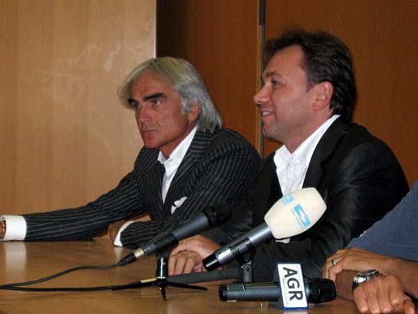 Basso's lawyer Massimo Martelli and Johann Bruyneel