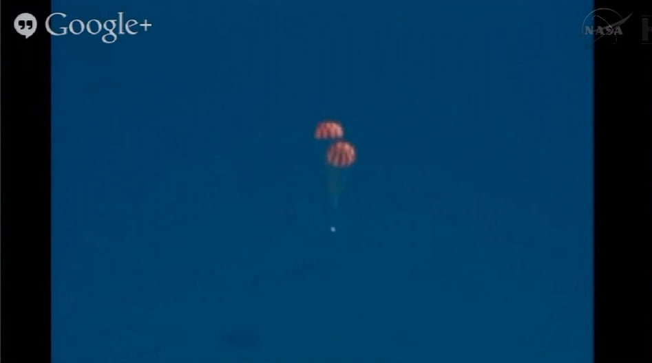 Orion Capsule Drop Test in Progress