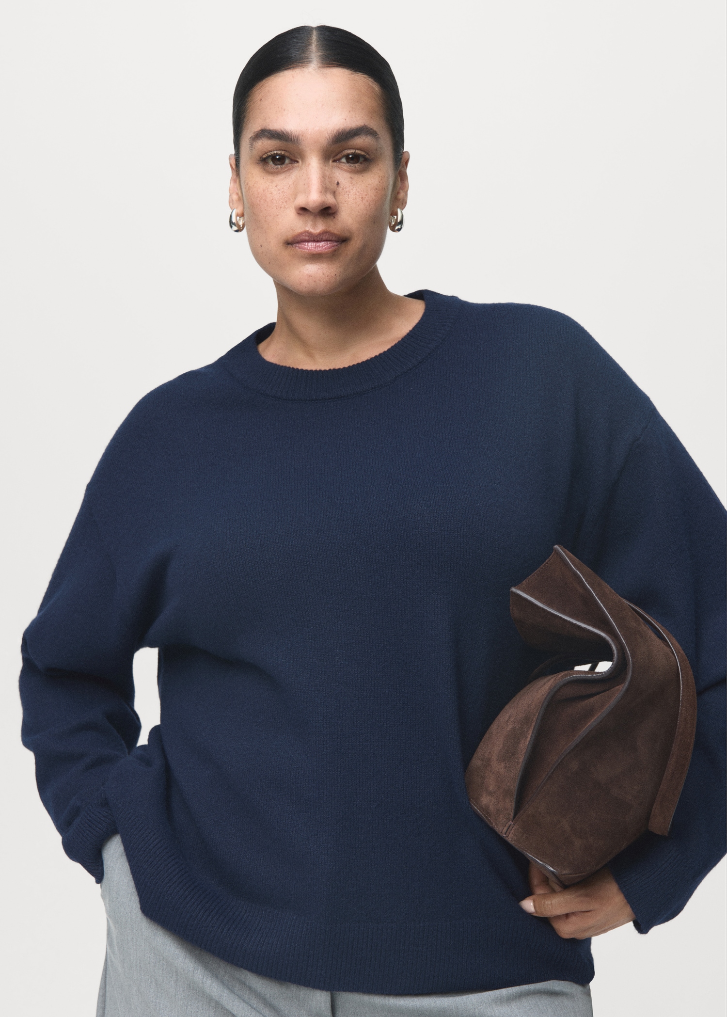 Round-Neck Knitted Sweater - Women | Mango Usa