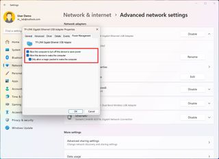 Wake on LAN power options