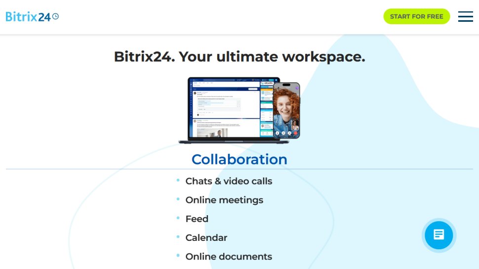 Bitrix24 website screenshot (May 2025).