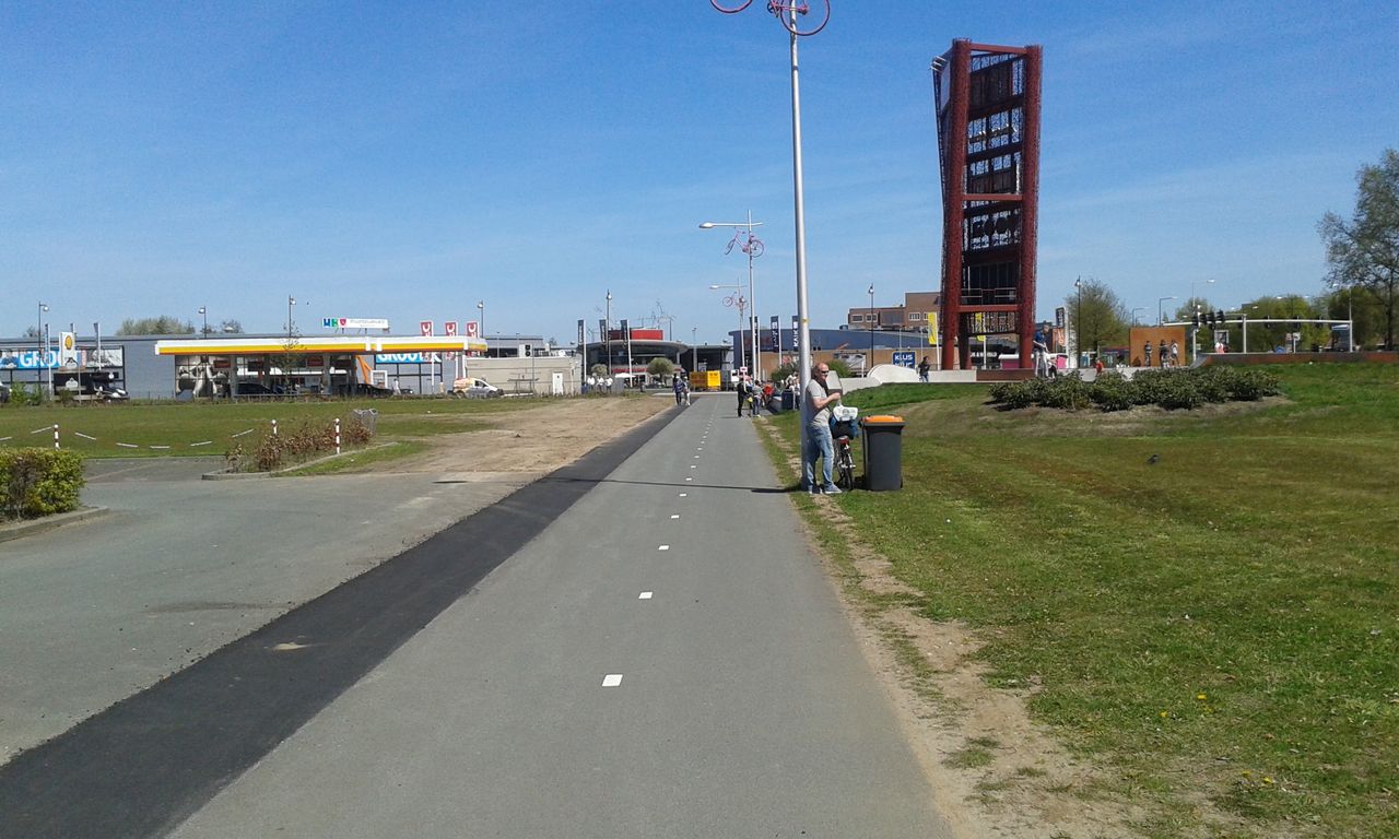 The bike path that will take riders out of the velodrome and towards the road