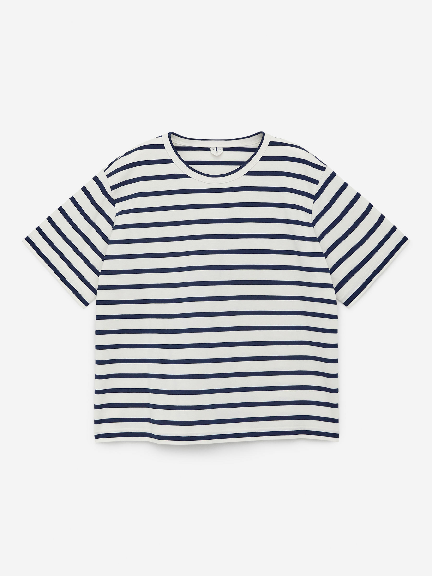 Midweight T-Shirt &amp;ndash; Dark Blue/off White &amp;ndash; Women &amp;ndash; Arket Gb
