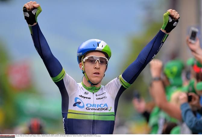Cameron Meyer (Orica-GreenEdge) wins the second stage of the Tour de Suisse