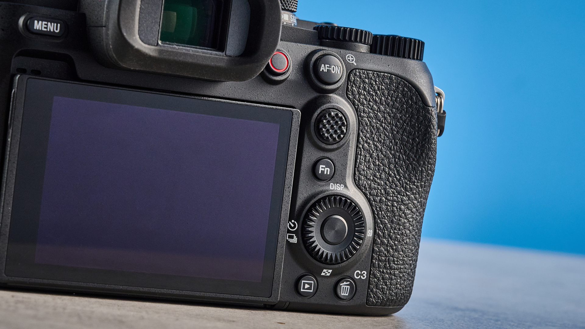 A black Sony RX10 V bridge camera