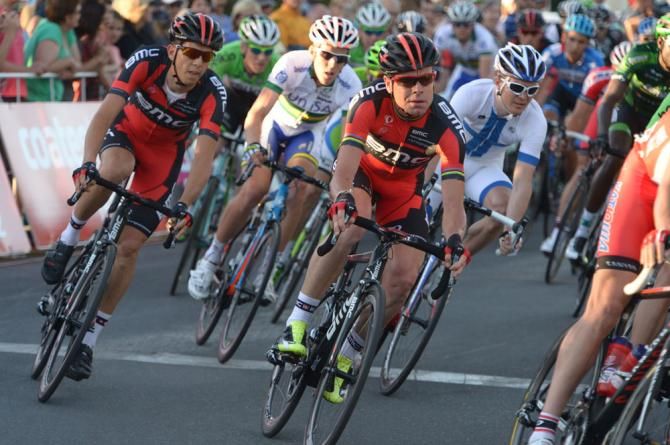 Cadel Evans (Team BMC) in action