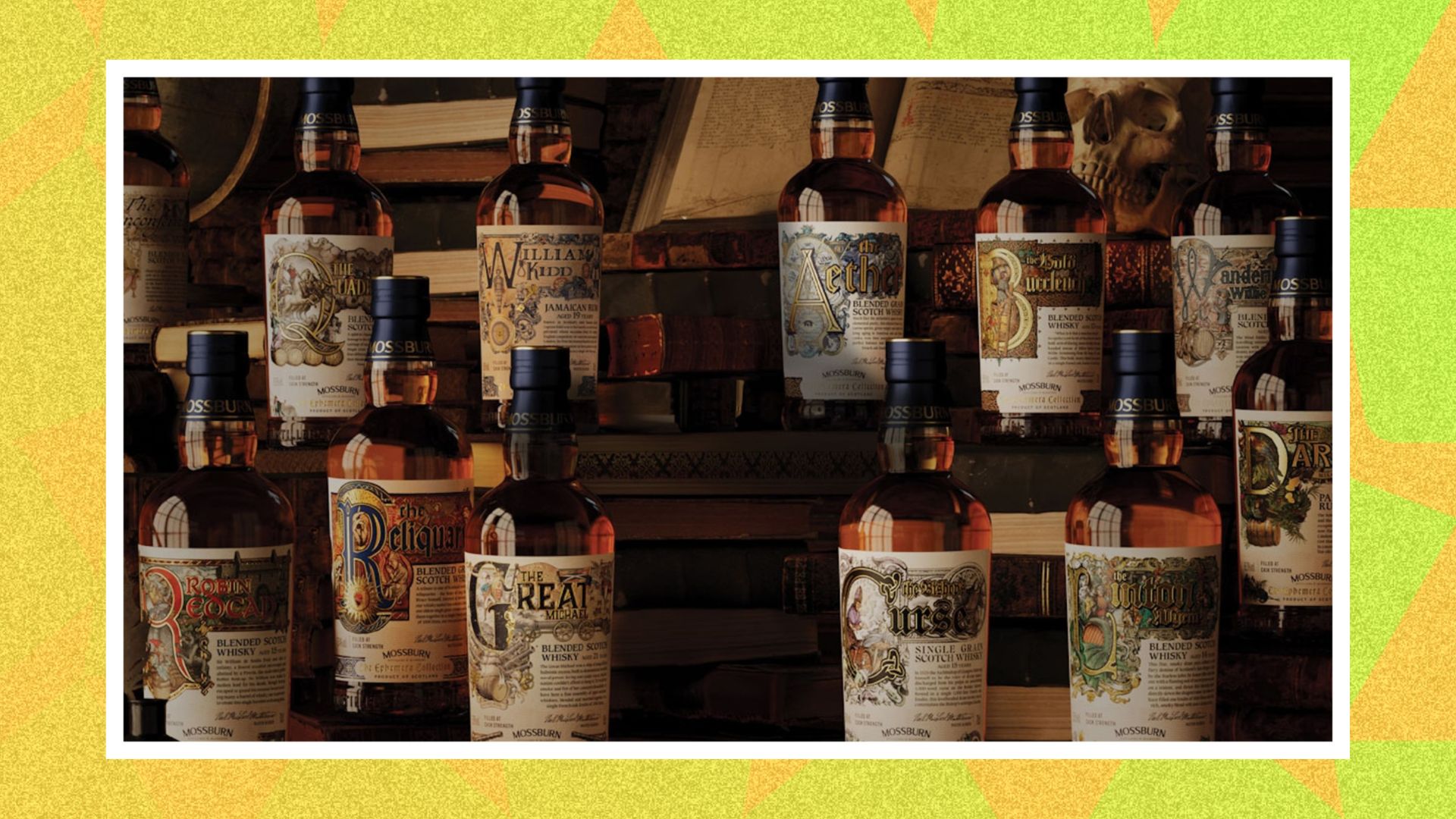 Mossburn The Ephemera Collection on shelves