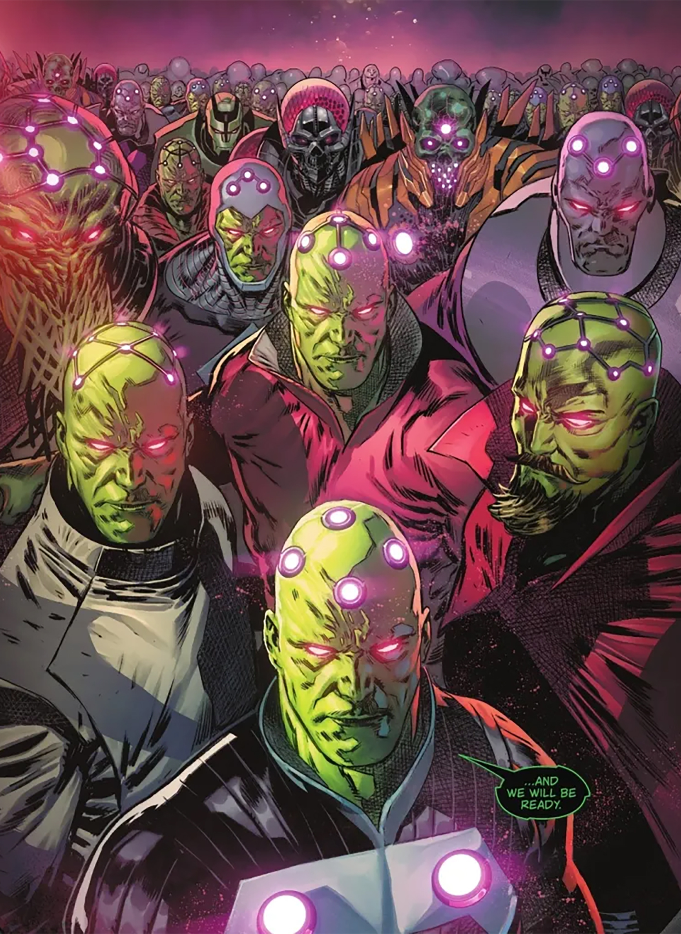 A legion of different incarnations of Brainiac