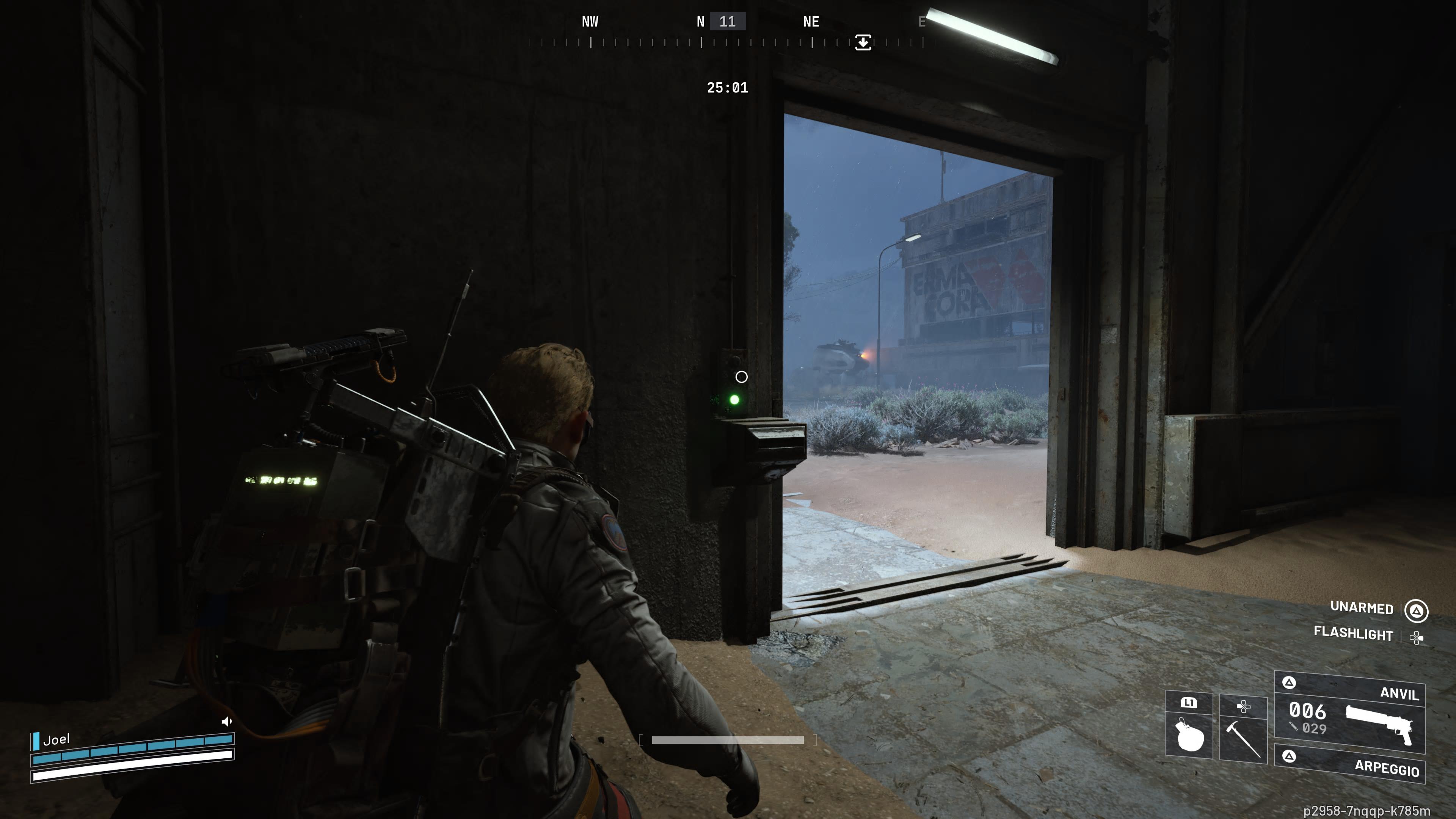 A player sneaks around a Bombardier in Arc Raiders