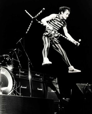 Kevin DuBrow onstage at Hammersmith Odeon, London