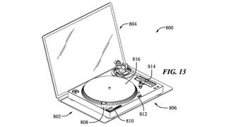 Apple patent showing a display and record player