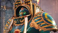 A Scarab Occult Terminator Sorcerer looks menacing in Space Marine 2.