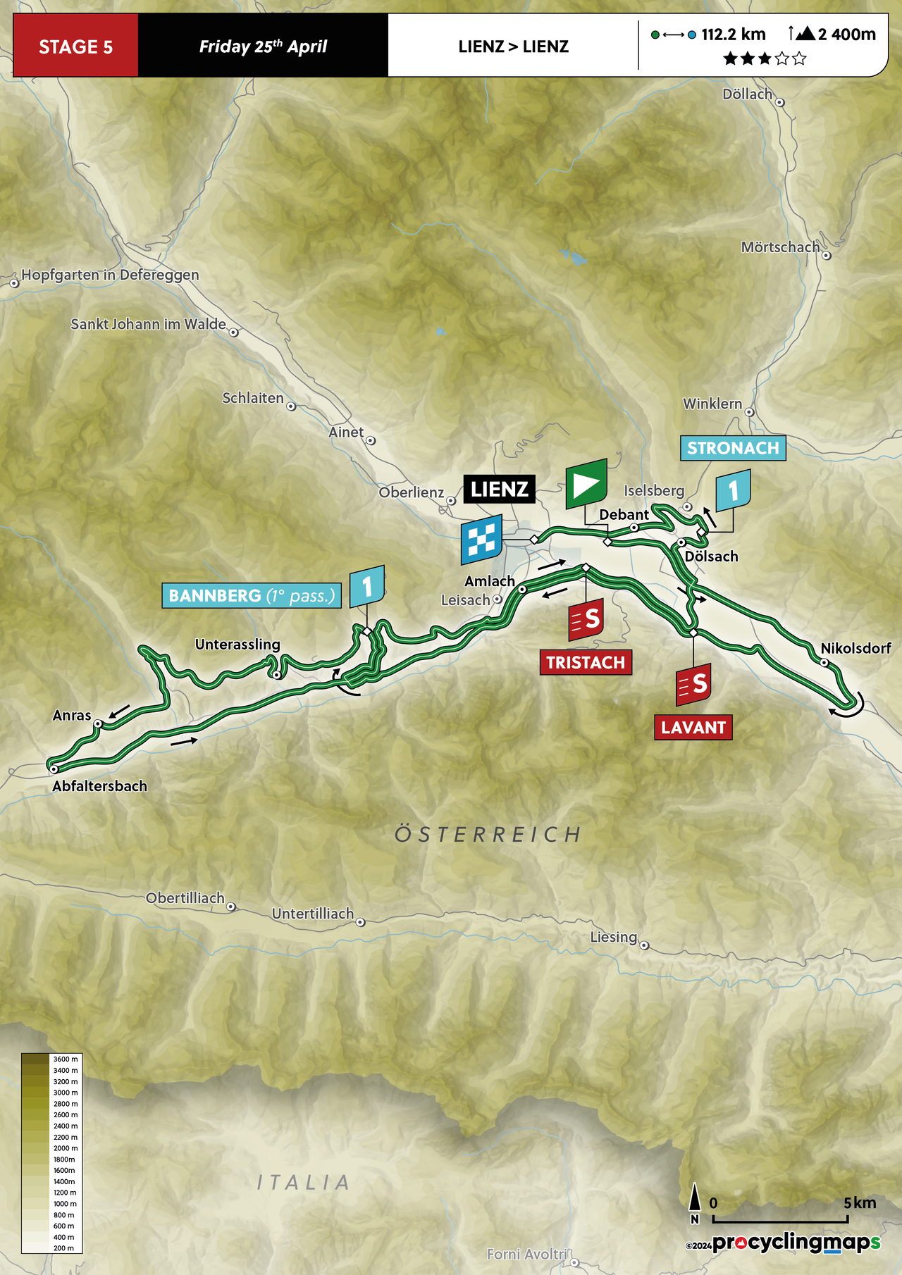 Tour of the Alps stage 5 map