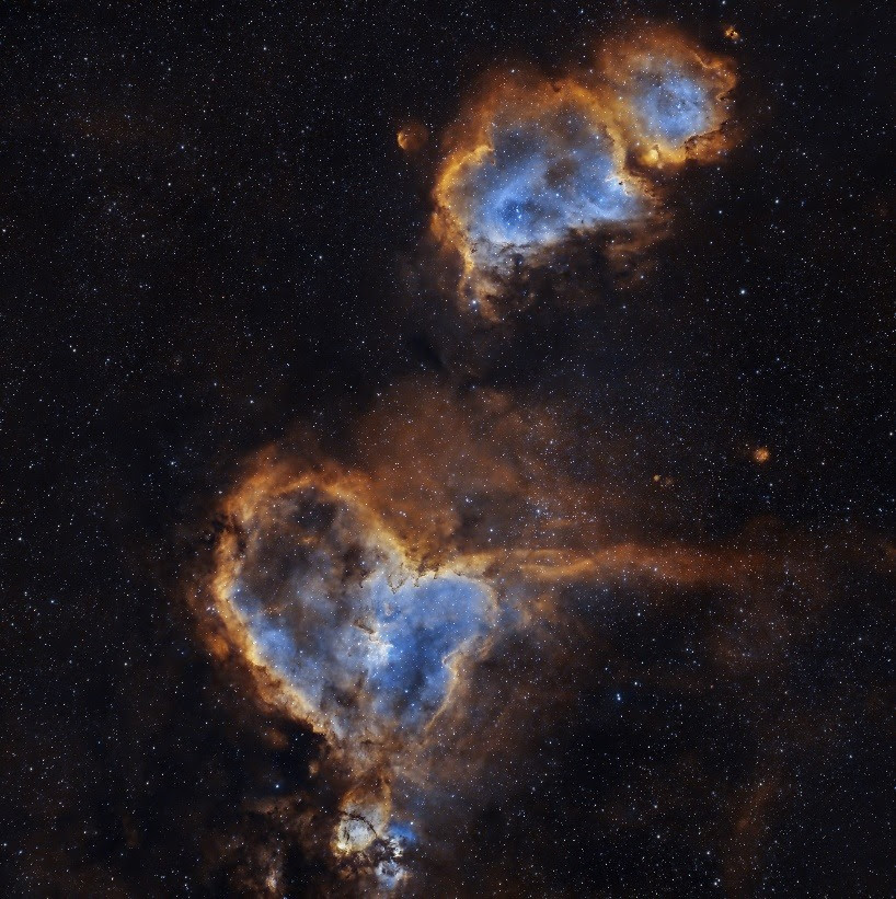 Two nebulae in the Cassiopeia constellation.